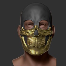 deathstranding mask - 3d print model game cosplay wearable skull golden gold 3d print model - Mito3D