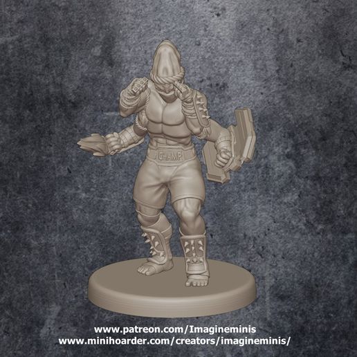 decha Kasatha pitfighter localizador estrelas sci fi lutador monge brigão tampo mesa jogo tabuleiro rpg miniatura miniaturas 32mm 3D print model - Mito3D