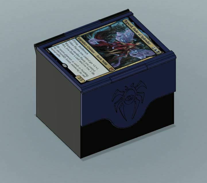 coberta caixa comandante dimir mtg magia recolhimento tcg cartão jogos lorcana yugioh pokémon yu gi oh preto azul 3D print model - Mito3D