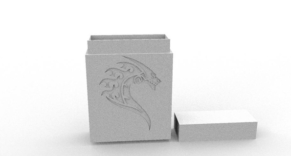 mazzo scatola Drago mtg Pokemon yu gi oh carte pezzo sfera drago Magia ordine comandante edh biblioteca deckbox 3d print model - Mito3D