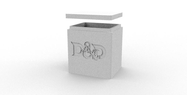 mazzo scatola dungeon draghi gioco Drago nerd d20 deckbox mtg bara comandante edh fantasia Dungeons and Dragons titolare supporto dado carta 3d print model - Mito3D
