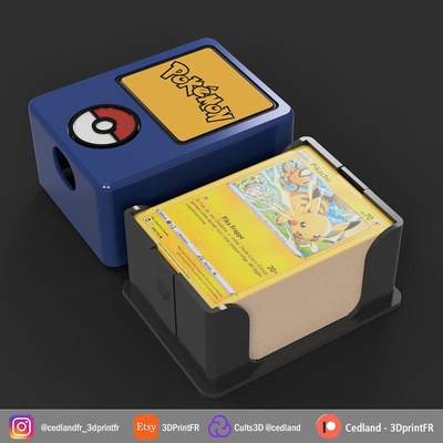 coberta caixa pokémon cartões jogos pokebola cartas cartão 3d print model - Mito3D