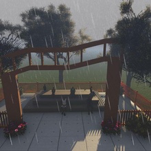 deck landscape seating places architecture sketch-up outdoor furniture wood people sky tree lumion faces edges modeling model design grass light lighting snow 3d print model - Mito3D