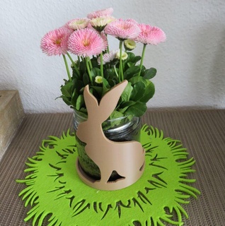 deco bunny glasses vases dco decoration easter hare table gift plant pot vase flowers 3d print model - Mito3D