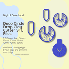deco circulo grabado arcilla cortador stl digital expediente download 7 tamaños 2 versiones 3d print model - Mito3D