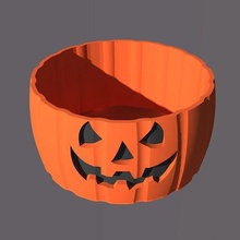 deco halloween pot pumpkin 3d print model - Mito3D