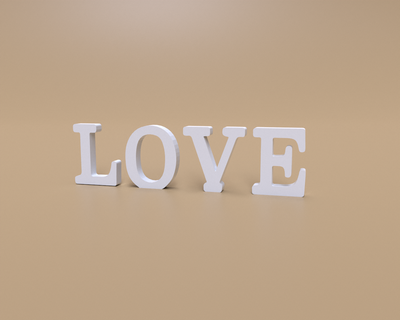 déco lettre alphabet Accueil maison mariage fête mur mariée moderne minimaliste Facile élégant décoratif haricot 3d print model - Mito3D