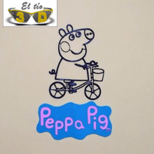deco peppa pig - sculpture 2d logo educational toy child girl 3d print model - Mito3D