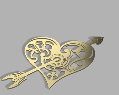 deco pierced heart Art decoration home 3d print model - Mito3D