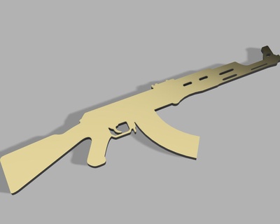 deko stil ak47 Sanat dekorasyon ev silah 3d print model - Mito3D