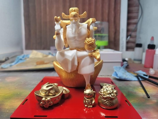 décor chinois dieu of richesse statue 3d impression figure chine 3d print model - Mito3D
