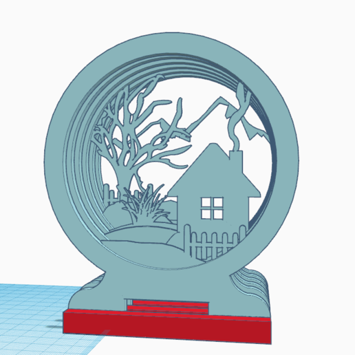 decoración en 3d marco de la ronda invierno art mesa relieve 3D print model - Mito3D