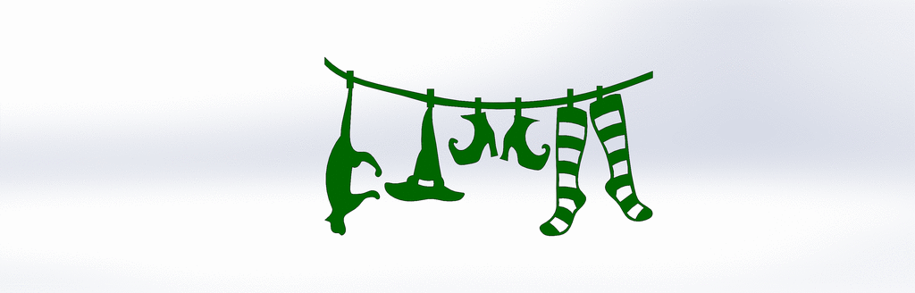 decor clothesline witch Home halloween cat hat 3D print model - Mito3D