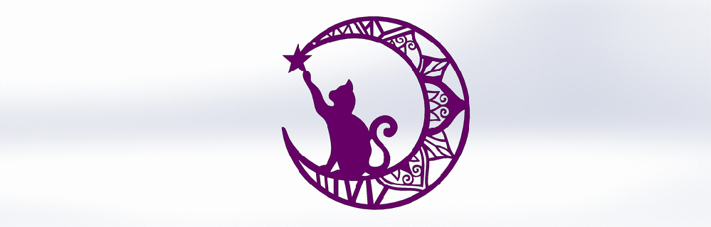 dekor cadılar bayramı kedi star ev yıldızlar ay Luna 3d print model - Mito3D