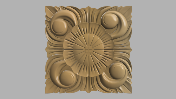 Dekor Rosette Holz Carving cnc 3d drucken Szene Möbel Decke Dekoration dekorativ Innere Außen Drehbank 3d print model - Mito3D