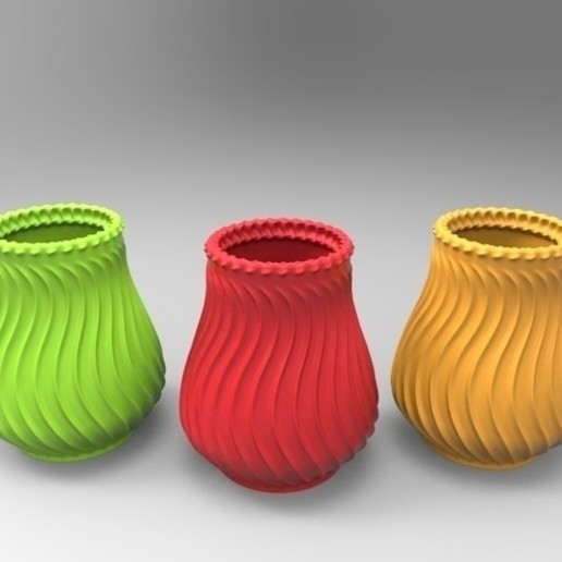 decoração do vaso a casa o design de flor da 3D print model - Mito3D