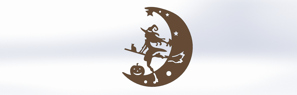 decor witch moon halloween 3D print model - Mito3D