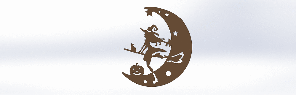 decor witch moon decor witch witch halloween  3d print model - Mito3D
