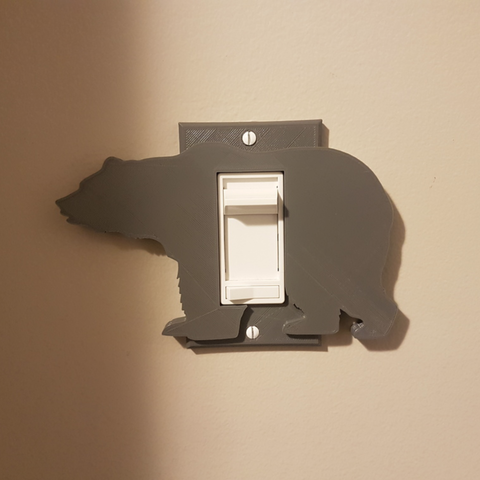 decora grizzly bear wallplate home 3D print model - Mito3D