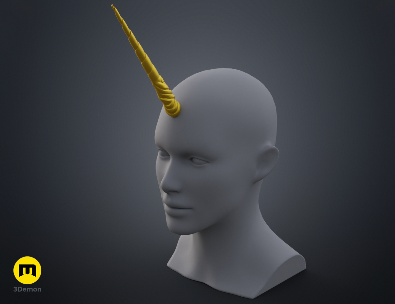decorato unicorno corno 3D print model - Mito3D