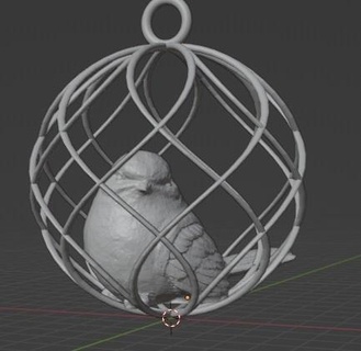 decoration ball bird Home chrismas bird decoration  3d print model - Mito3D