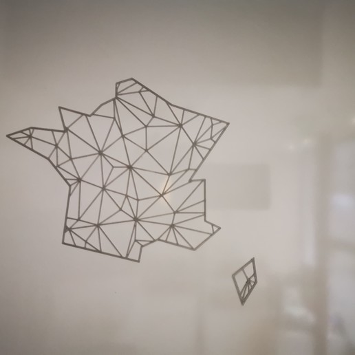 decoration carte france origami art design map mode sculture house 3D print model - Mito3D