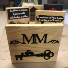 Dekoration geklebt mm Traktor Haus Schlüssel Mauer Holz Tafel Einfügen Initialen Arabesken 3d print model - Mito3D