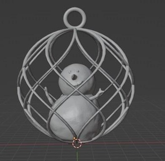 decoração esfera casa boneco neve 3d print model - Mito3D