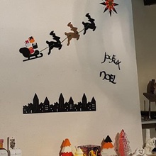 decorazione slitta renne doni città casa di natale stelle sera slitte santa partito fir ornamento 3d print model - Mito3D