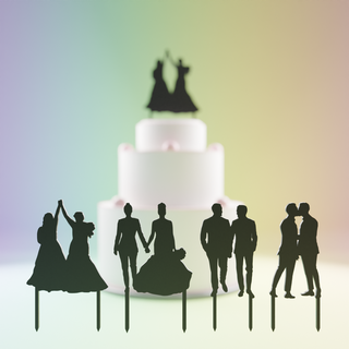décoration mariage Gâteaux homosexuel couple gâteau gay lesbienne fête anniversaire mariée argent jubilé d'or l'amour banquet cadeau 3d print model - Mito3D