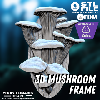 decorative 3d mushroom painting Art mushrooms table forest decoration feerico natural 3d print model - Mito3D