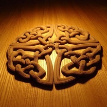 décoratif celtique cocarde art belle sculpture décoration conception nœud bois travail 3d print model - Mito3D