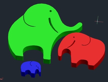 décoratif l'éléphant famille décoration éléphants accessoires 3d print model - Mito3D