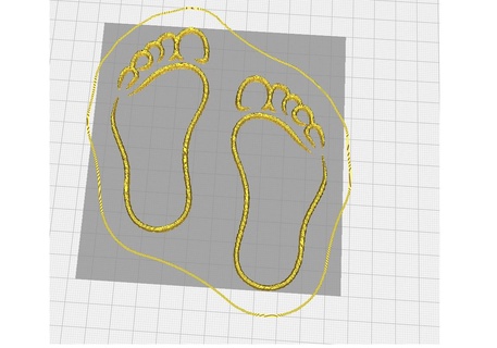decorative footprint foot 3d print model - Mito3D