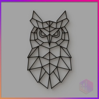 decorative geometric owl wall decoration home office animals 3d print model - Mito3D