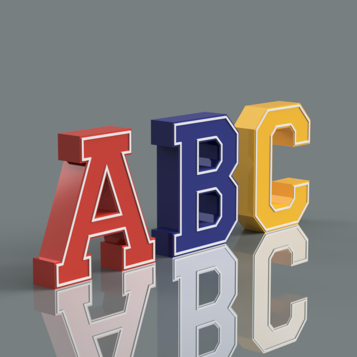 decorativo letras b c alfabeto ornamento decoración letra 3D print model - Mito3D