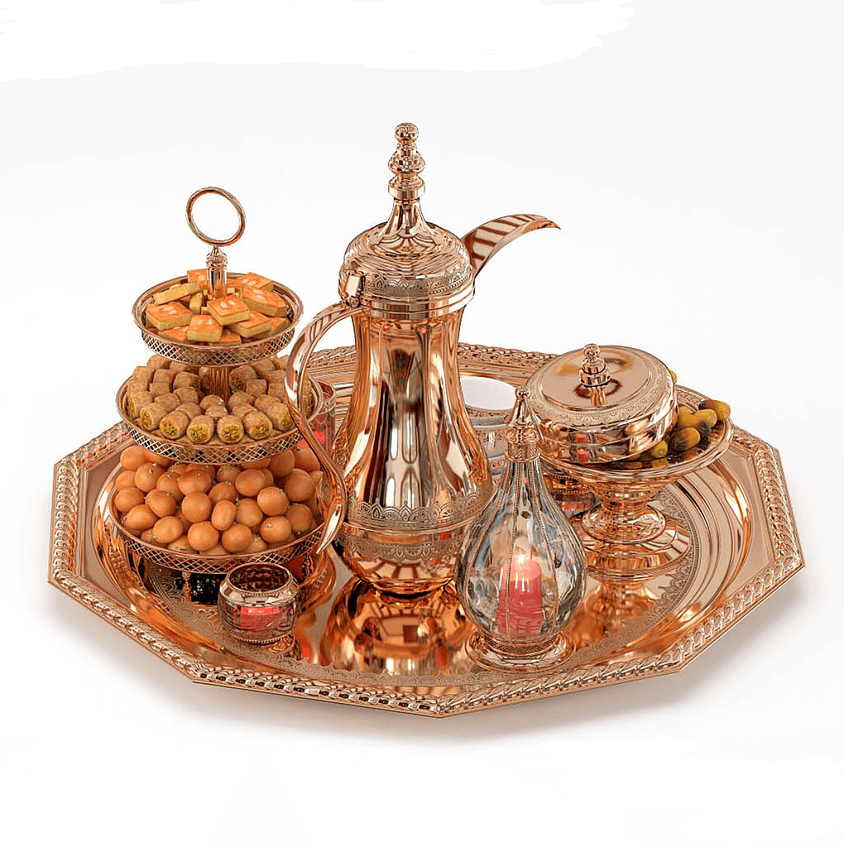 decorativo modelo árabe café doces tradicional decoração Comida Projeto ouro interior cozinha feriado utensílios restaurante Diversos celebração manhã 3D print model - Mito3D