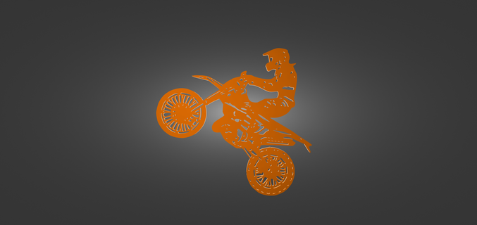 decorativo mural motociclista bicicleta 3d print model - Mito3D