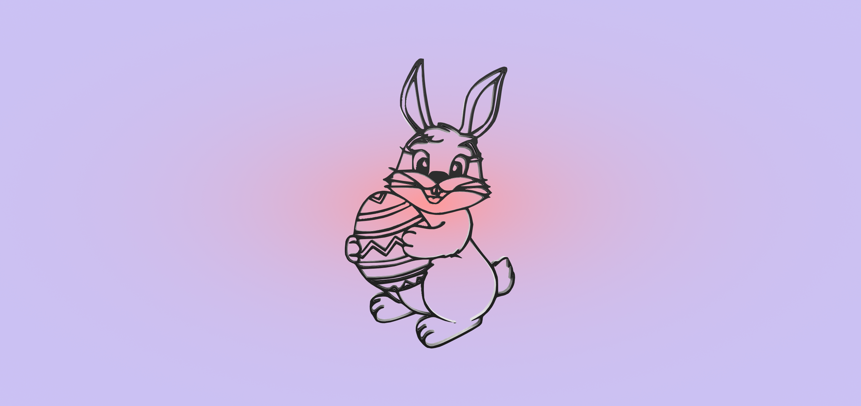 decorative mural bunny easter rabbit 3D print model - Mito3D