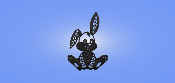 decorative mural rabbit bunny decorative mural rabbit bunny  3d print model - Mito3D