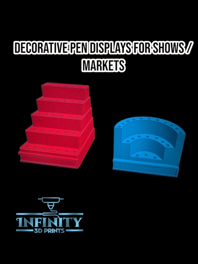 decorative pen display stand - markets tools pens deco fancy market events bleacher cirlce organize 3d print model - Mito3D