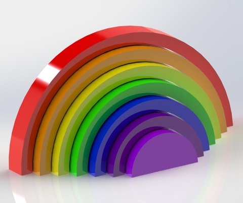 dekoratif gökkuşağı sanat arco iris dekora oyuncaklar 3d print model - Mito3D