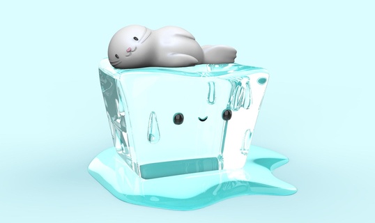 decorativo foca modelo gelo figura bebê fofa 3d print model - Mito3D