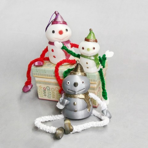 decorative snowman container home christmas decoration decorations lid object hollidays screw top art toy snowmen 3D print model - Mito3D