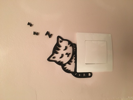 decorative switch sleeping cat decoration home door dyi 3d print model - Mito3D