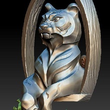 decorative tiger 2022 - trang tr art 3d print model - Mito3D