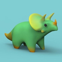dekoratif Triceratops model Sanat dino Dinozor hayvan doğa şekil vahşi Şirin Güzel 3d print model - Mito3D