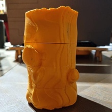 decorativo tronco legna gioco tazze patatine fritte monete 3d print model - Mito3D