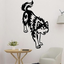 decorative wolf decor art wall sticker animal 2d mount 3d print model - Mito3D