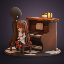 deemo game diorama cute toy videogame piano dream father books music 3d print model - Mito3D